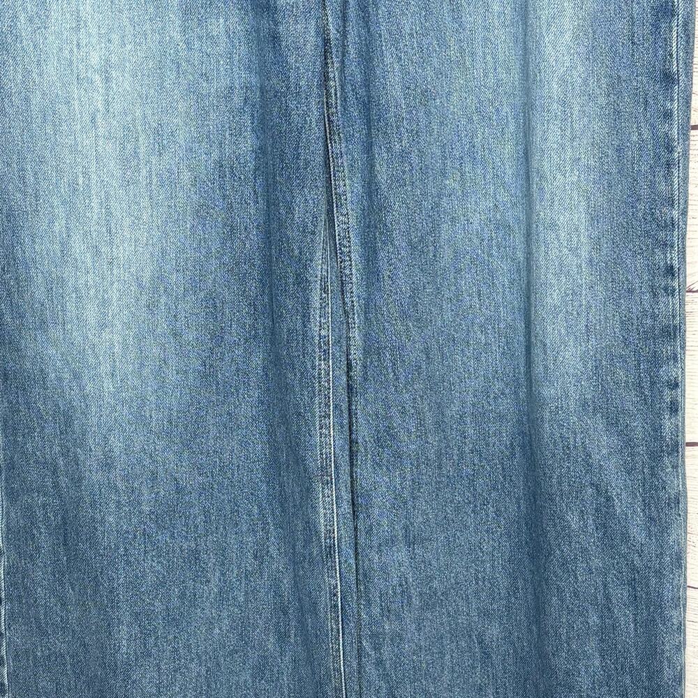 Pilcro Solene High Rise Wide Leg Ruffle Flare Blue Denim Jeans Size 30 Tall - Picture 15 of 15